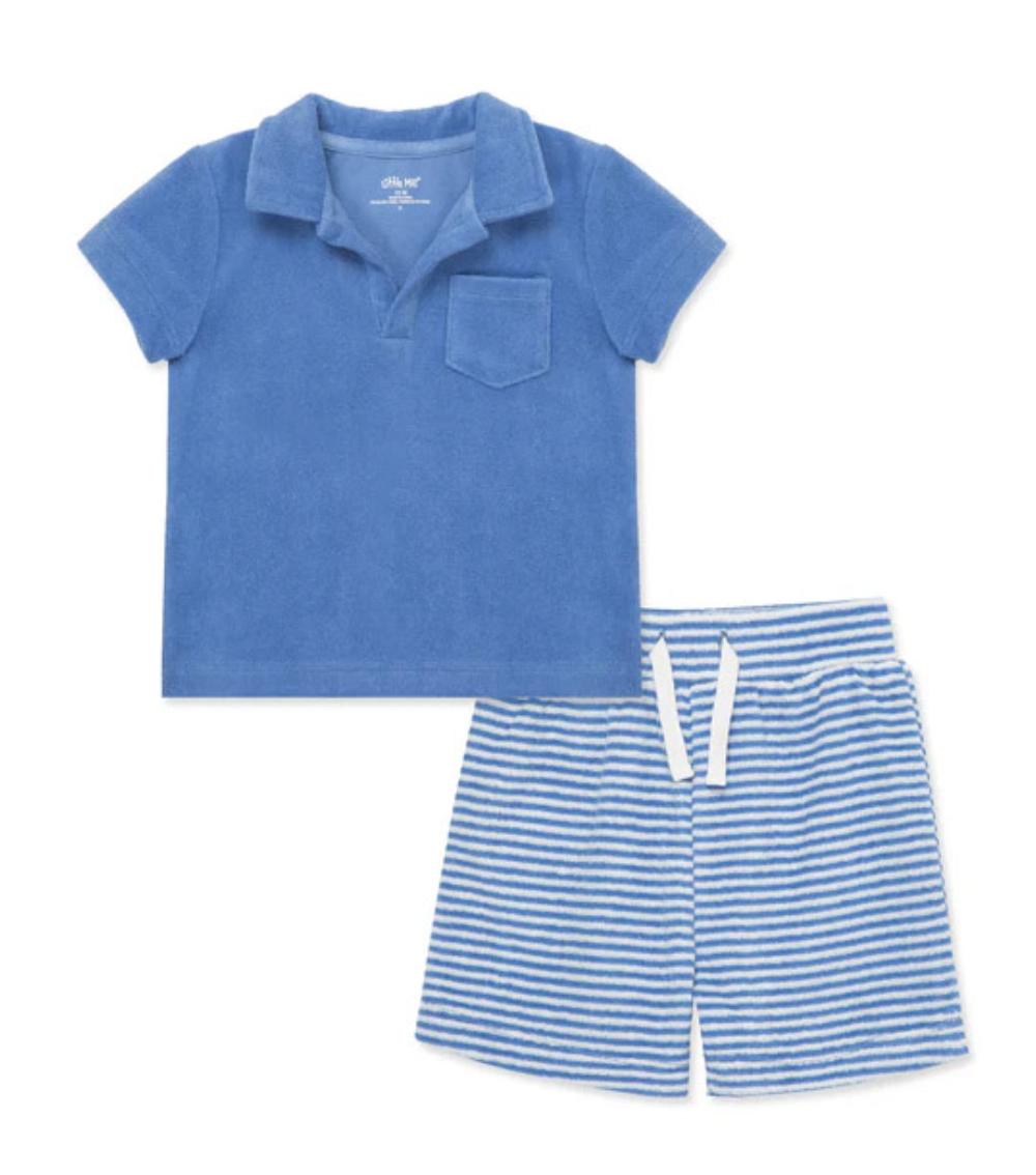LITTLE ME 2-Piece Striped Shorts and T-Shirt Set