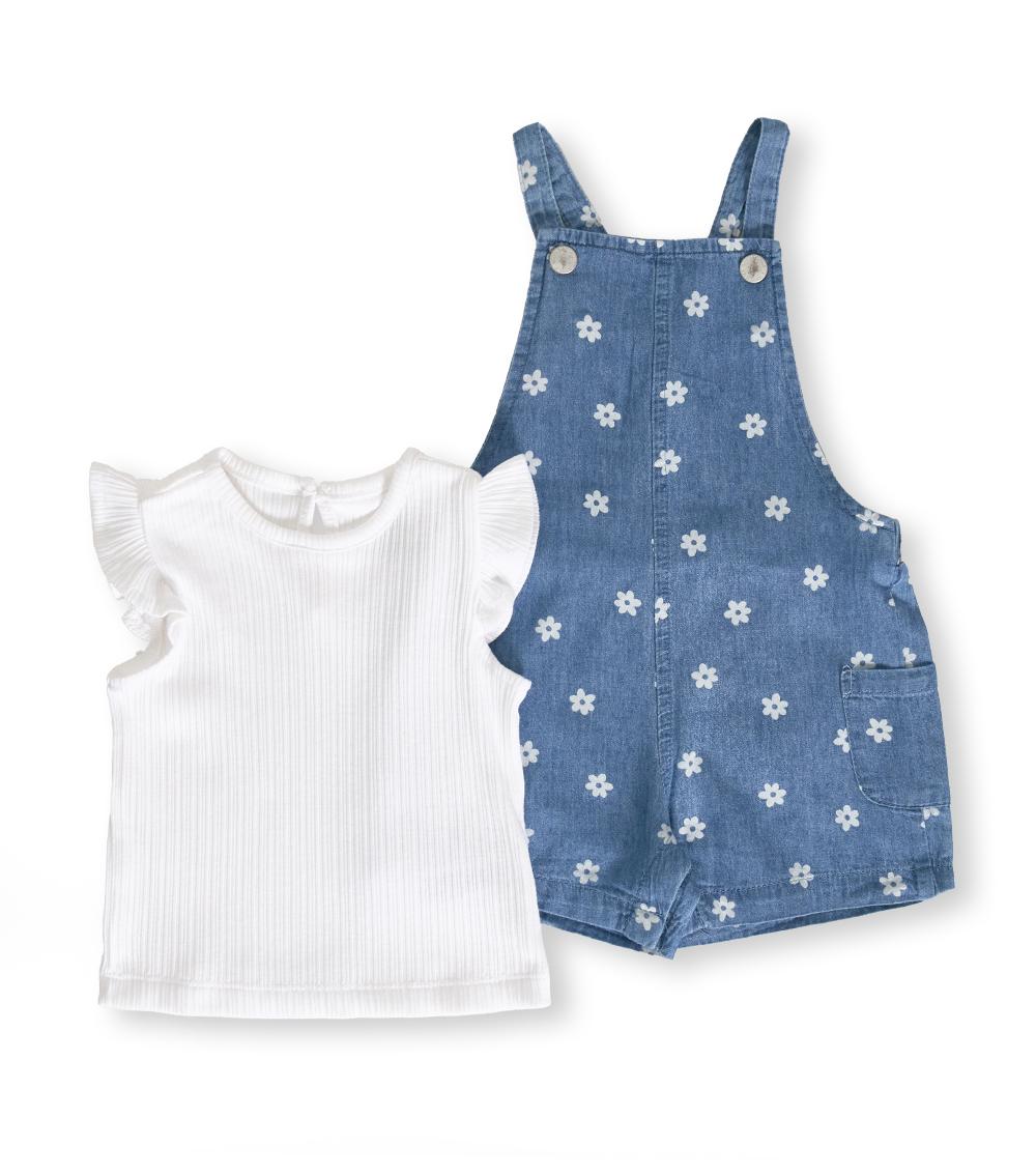 Little Me 2-Piece Floral Woven Jumper and Top Set