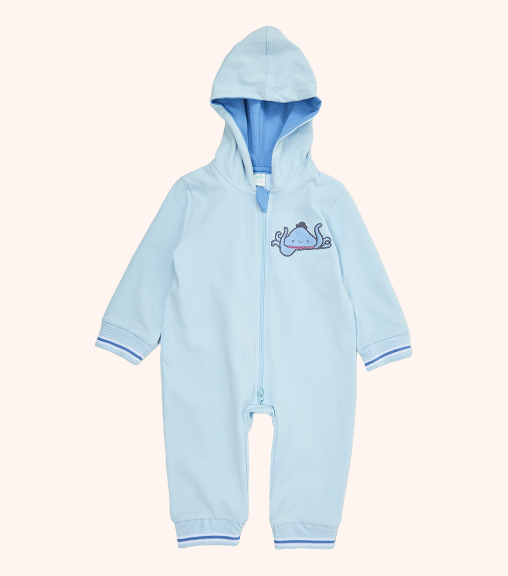 MOMSTORE Sleepsuit with Hood, Blue (6-24M)