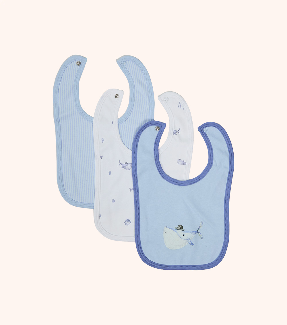 MOMSTORE 3-Pack Stripe Bibs (One Size)