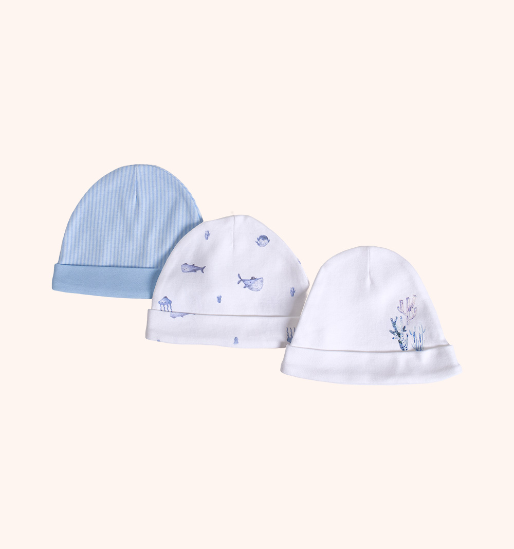 MOMSTORE 3-Pack Stripe Hats (One Size)