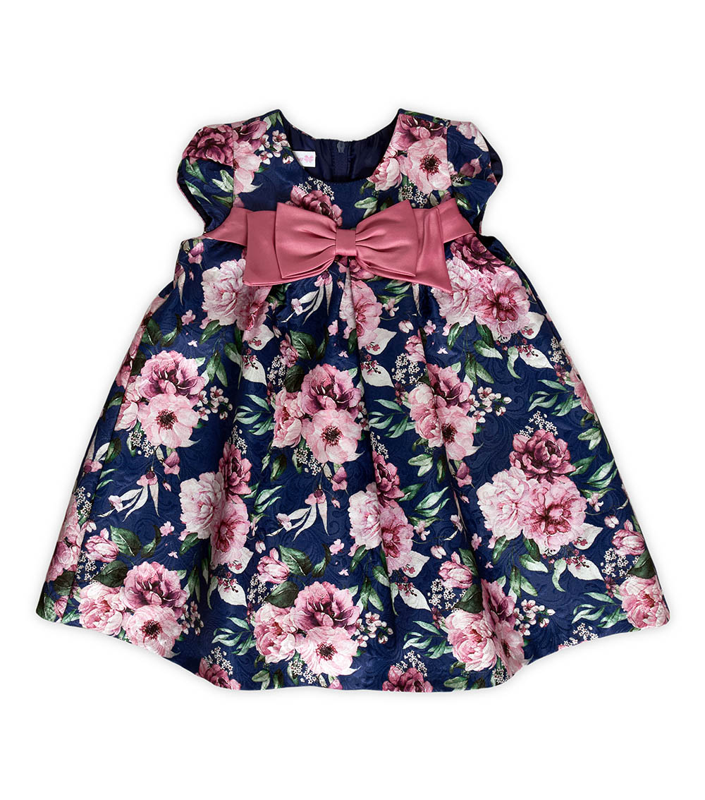 BONNIE BABY Floral Printed Puff-Sleeve Party Dress