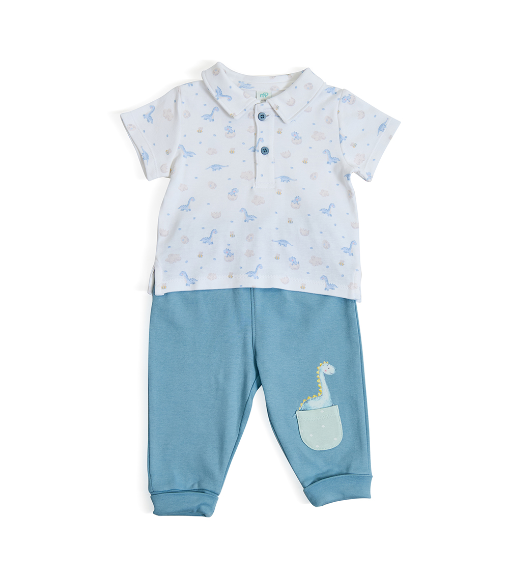 MOMSTORE 2-Piece Polo and Pant, Multicolor