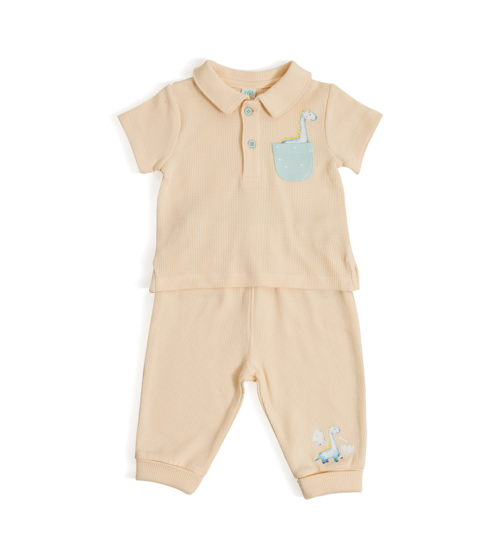 MOMSTORE 2-Piece Polo and Pant, Orange