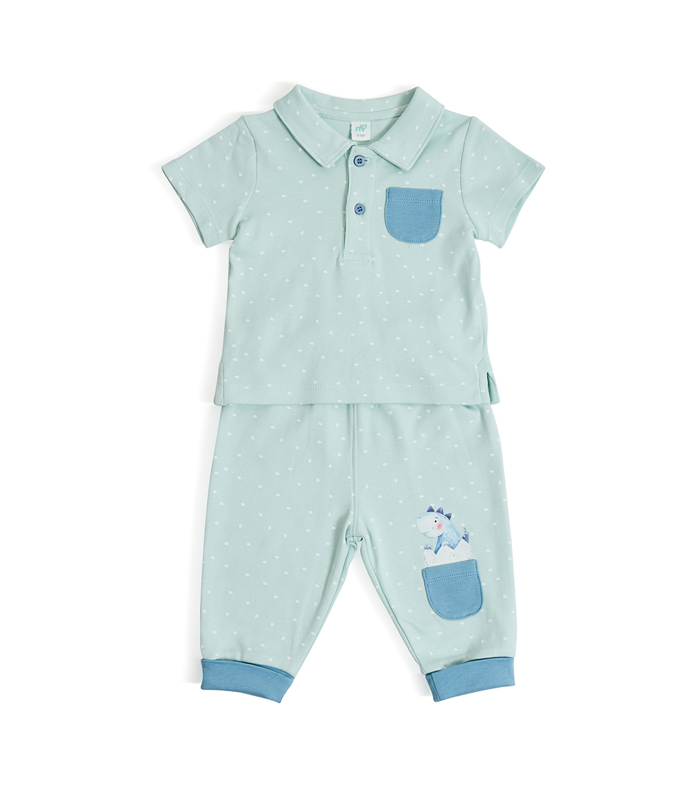 MOMSTORE 2-Piece Polo and Pant, Green