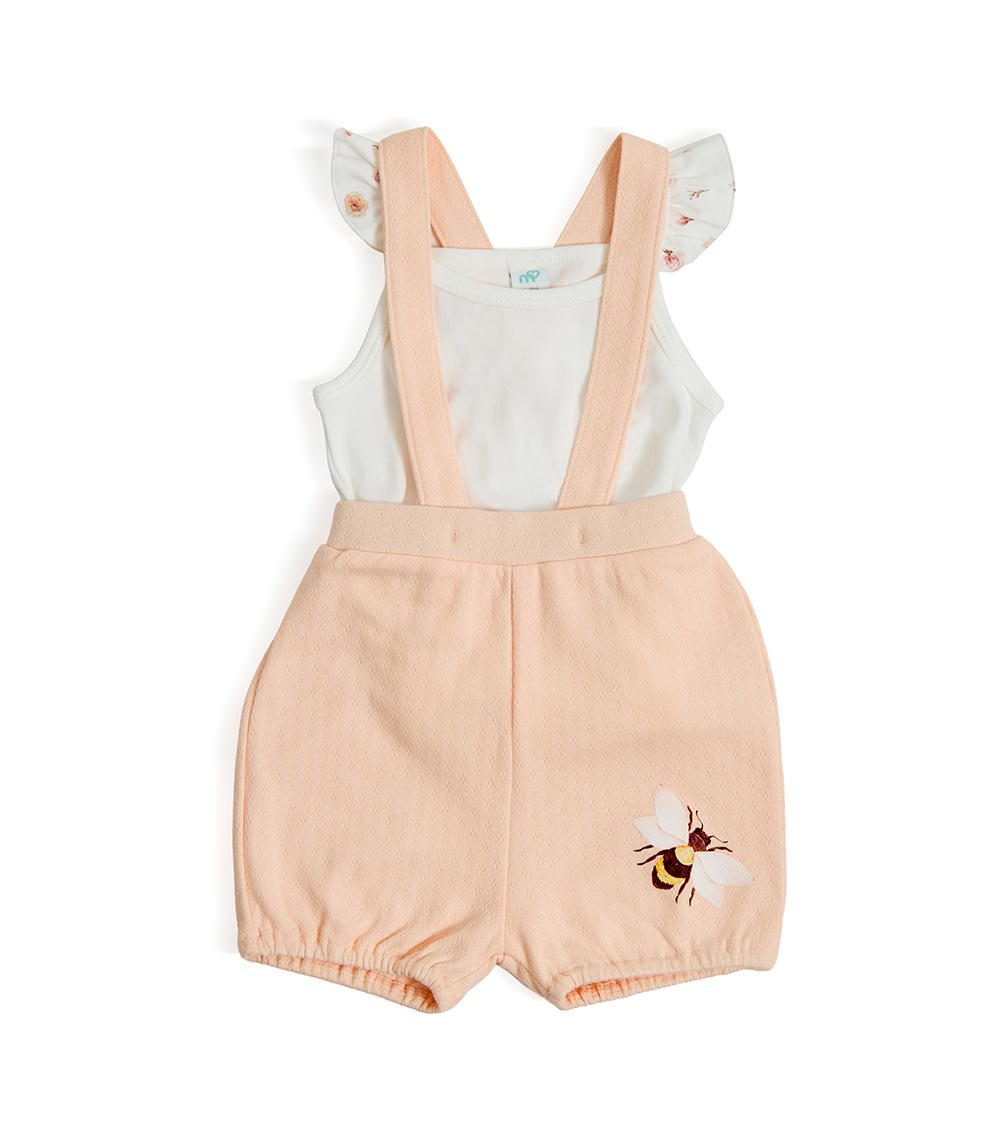 MOMSTORE 2-Piece Overalls and T-Shirt, Multicolor