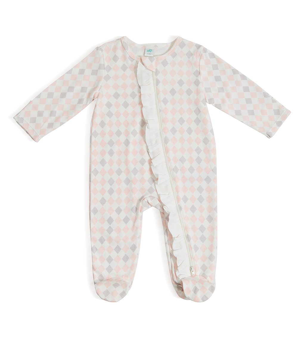 MOMSTORE 1-Piece Diamond Pattern Sleepsuit, Multicolor