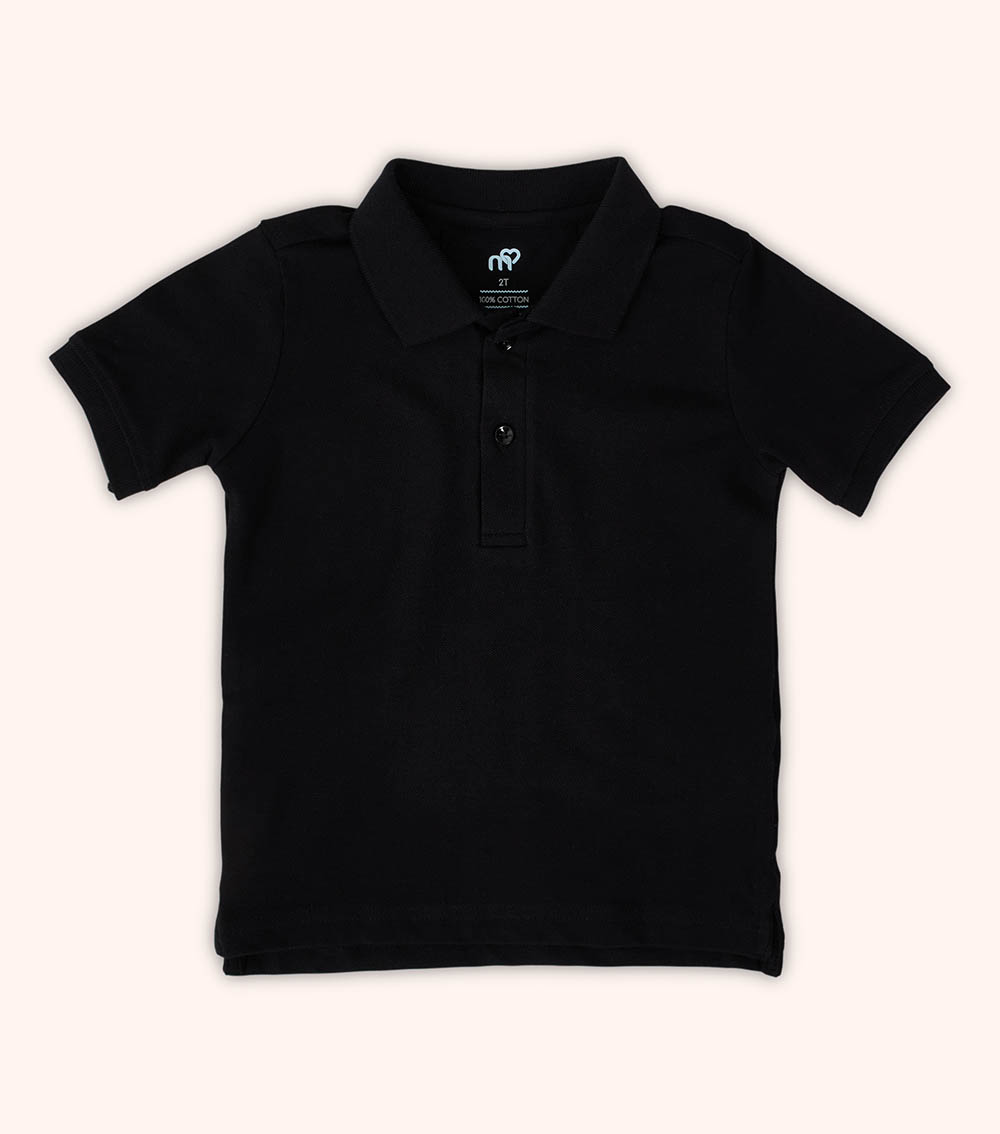 MOMSTORE Short-Sleeve Polo Tee - Black