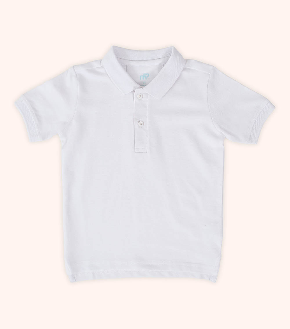 MOMSTORE Short-Sleeve Polo Tee - White