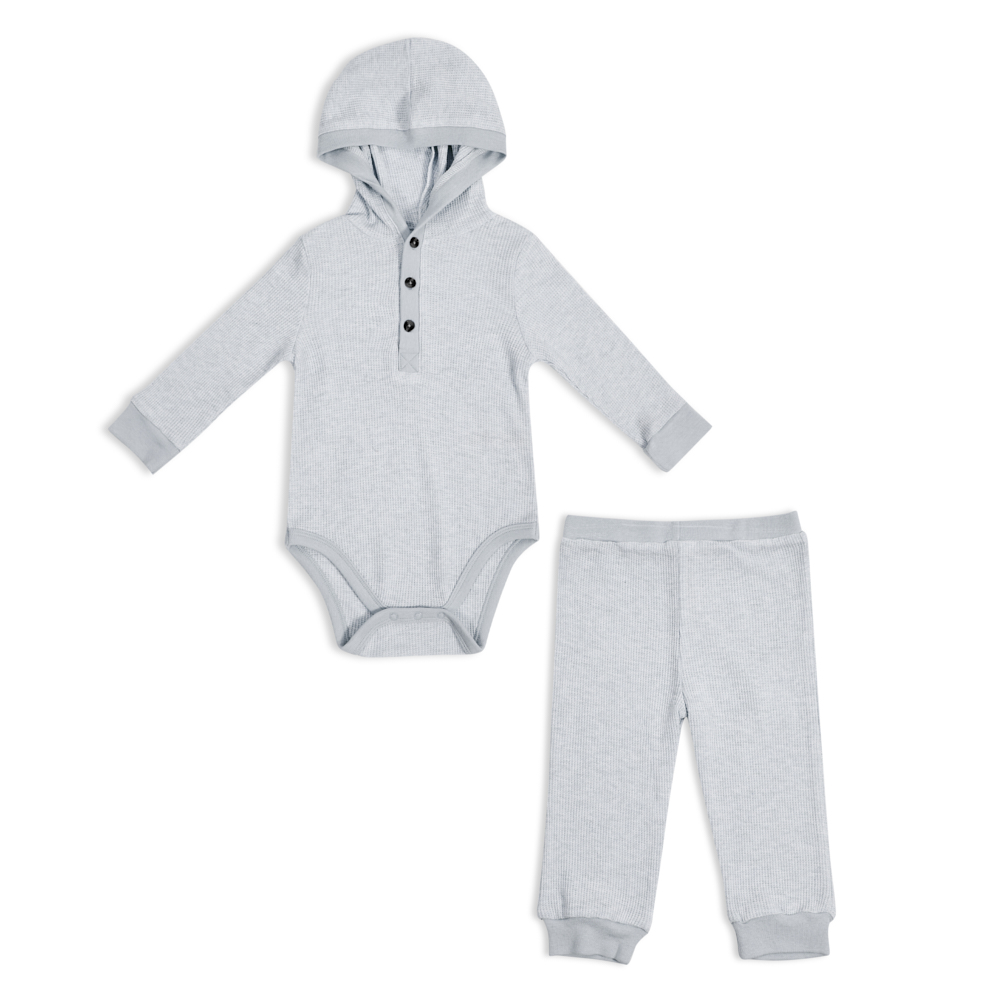 LITTLE ME Boys Bodysuit Pant Set, Grey