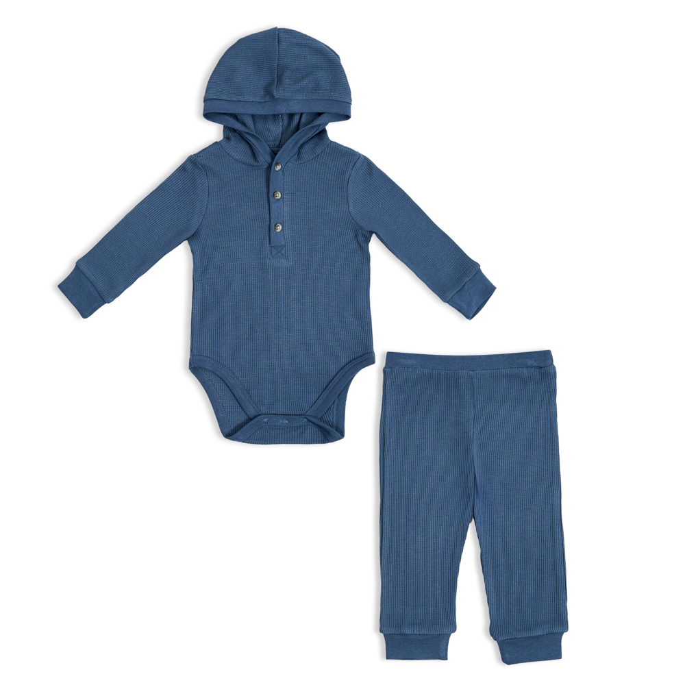 LITTLE ME Boys Bodysuit Pant Set, Dark Blue