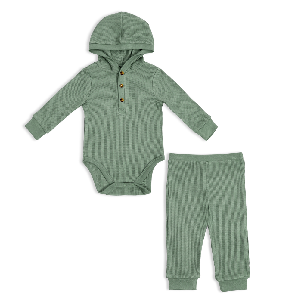 LITTLE ME Boys Bodysuit Pant Set, Green