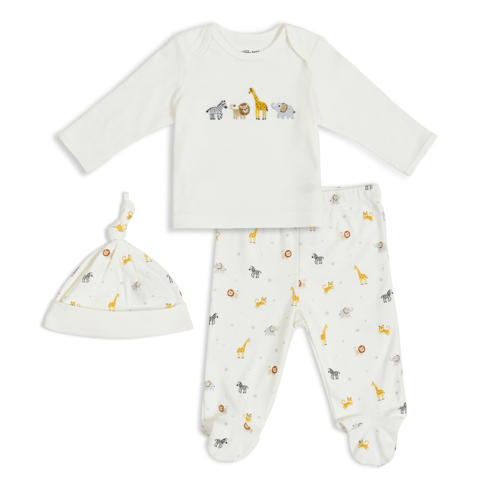 LITTLE ME Boys Sweet Safari Print Set, Multicolor