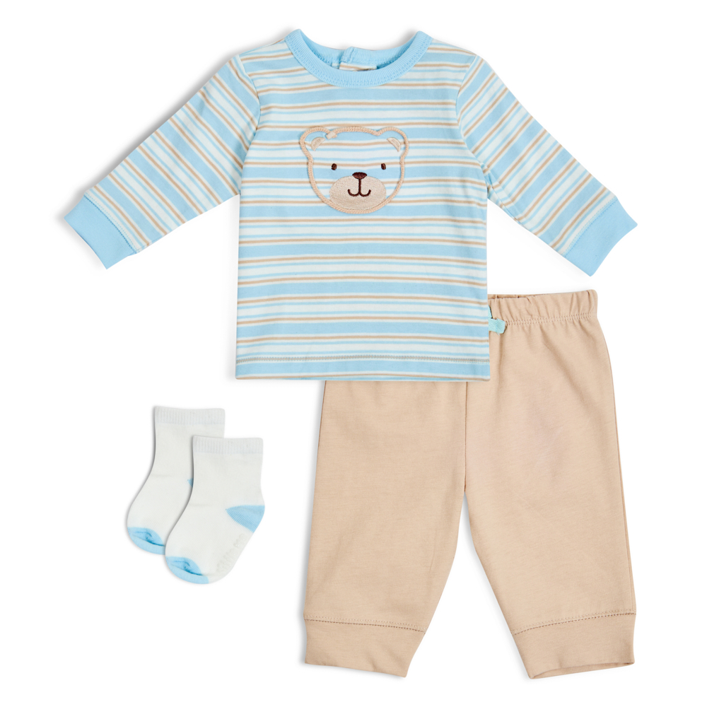 LITTLE ME Boys Rope Bear Print Jogger Set, Multicolor