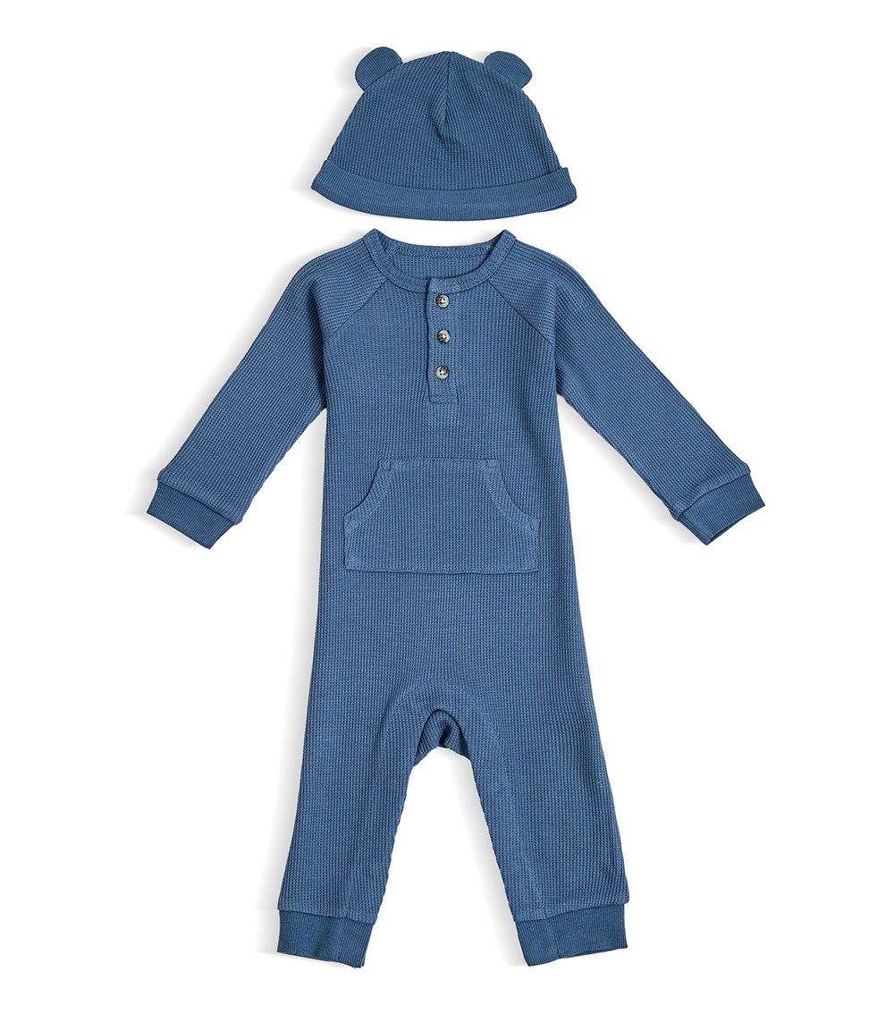 LITTLE ME Boys Sets With Coverall Hat, Dark Blue