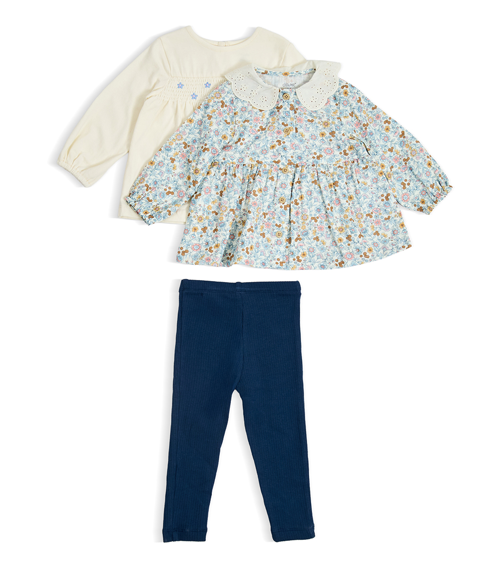 LITTLE ME Girls Floral 3 Piece Play Set, Multicolor