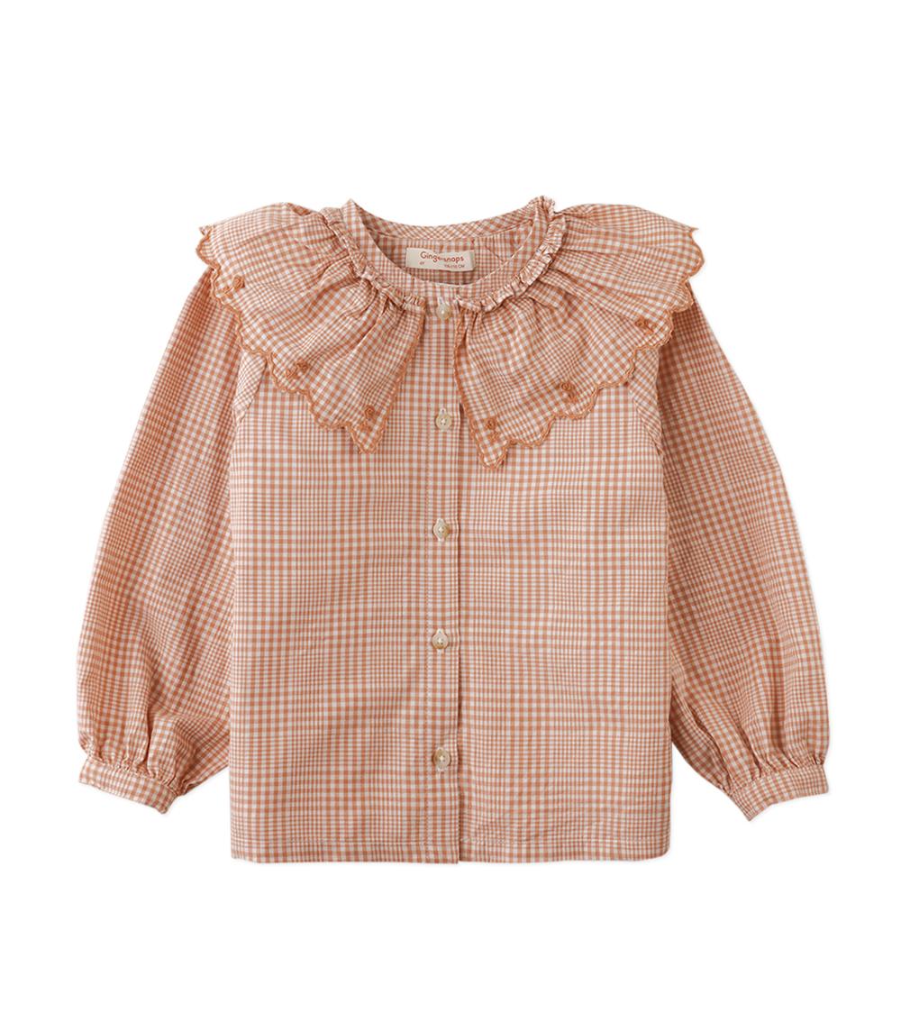 GINGERSNAPS Girl's Woven Cotton Blouse, Brown