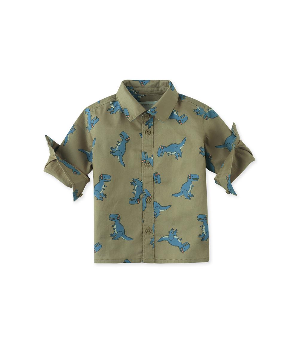 GINGERSNAPS Woven Cotton Shirts For Kids, Brown