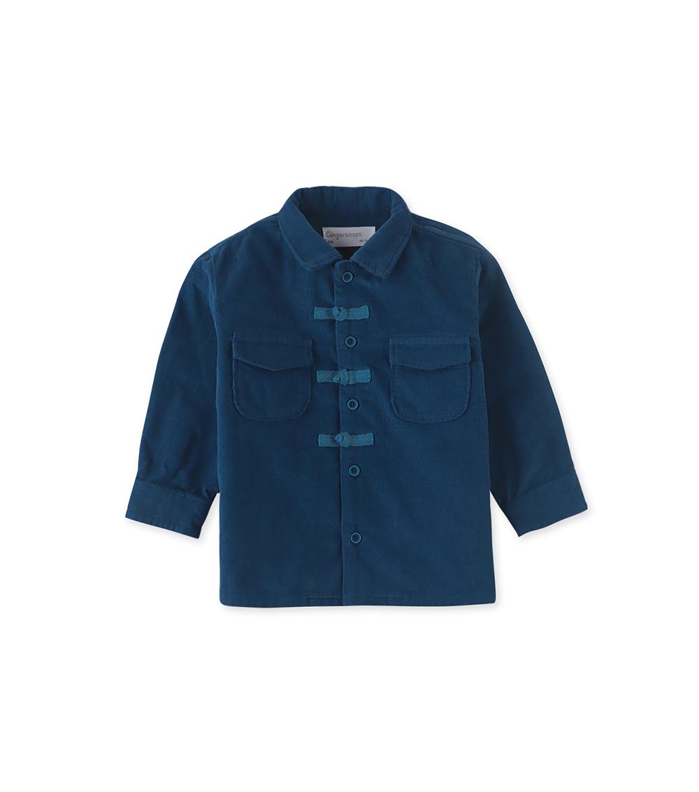 GINGERSNAPS Woven Cotton Shirts For Kids, Blue