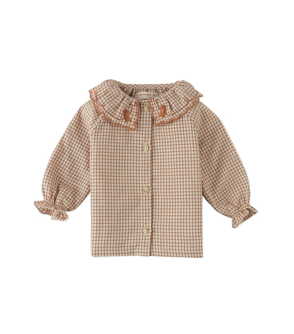 GINGERSNAPS Girl's Woven Cotton Blouse, Brown