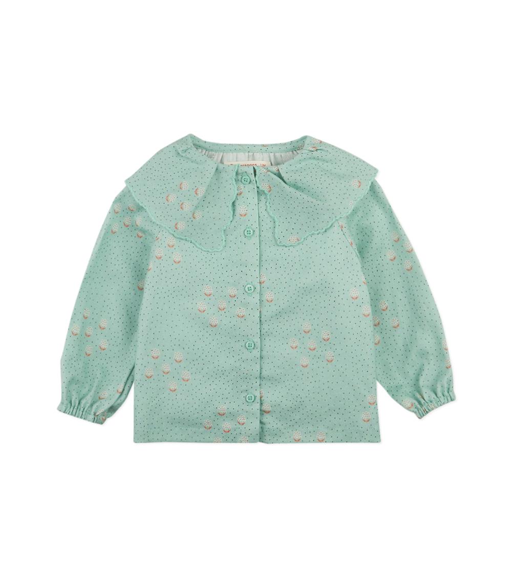GINGERSNAPS Girl's Woven Cotton Blouse, Green