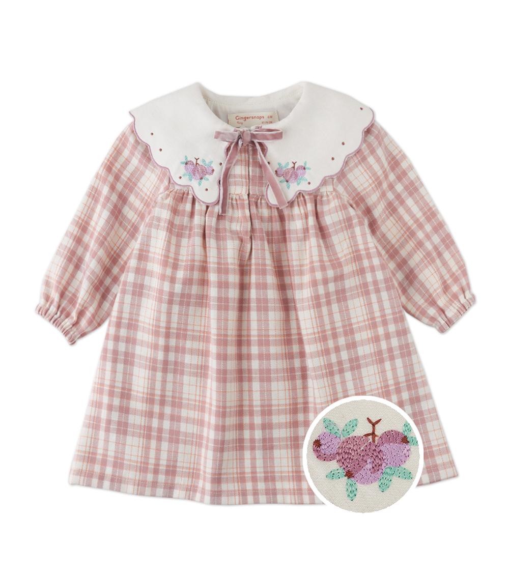 GINGERSNAPS Girl's Woven Collared Dress, Multicolor