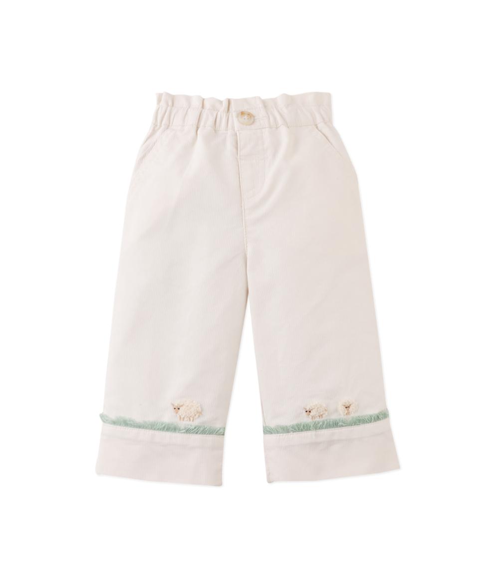 GINGERSNAPS Girl's Woven Cotton Flared Pants,White