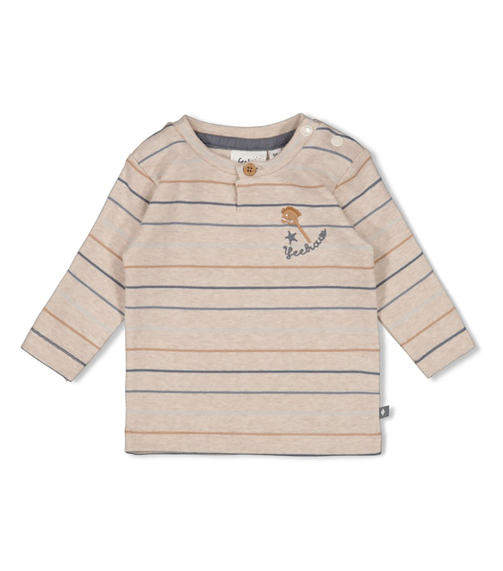 FEETJE Kid's Long Sleeve Top with Stripes – Howdy, Taupe