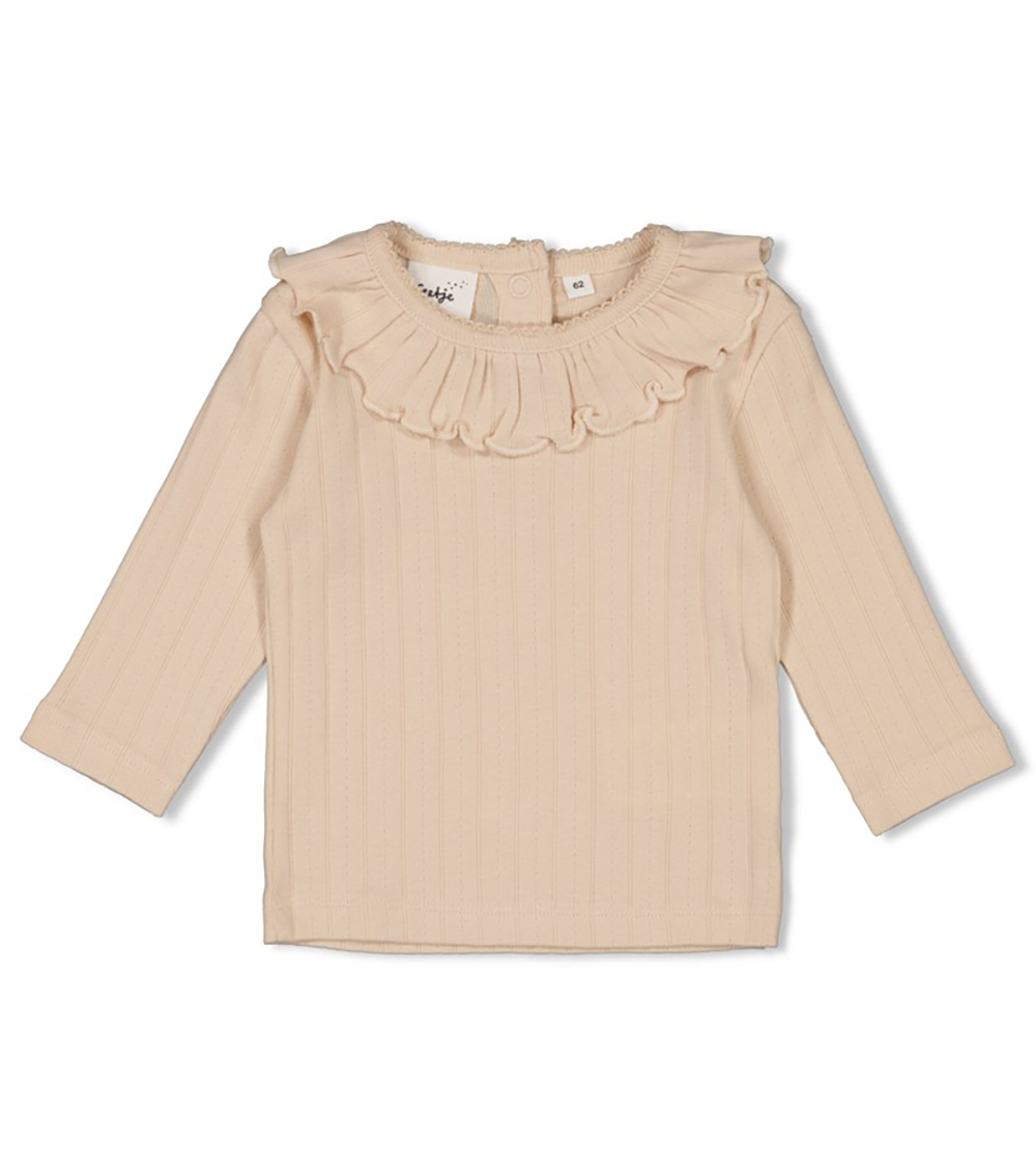 FEETJE Kid's Ribbed Long Sleeve Pointelle– Woodland Bloom, White