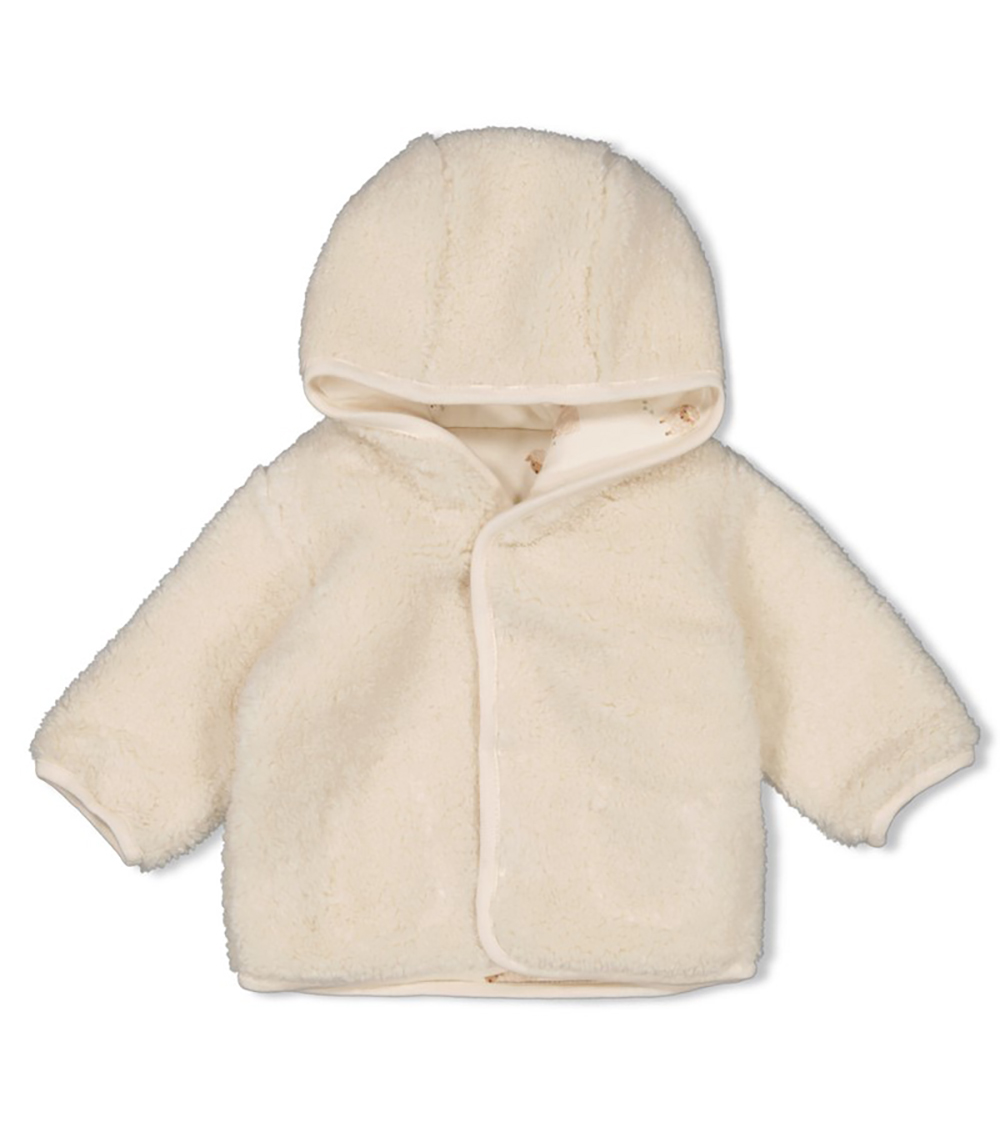 FEETJE Reversible Teddy Jacket With Hood Sleepy Sheepy, Cream