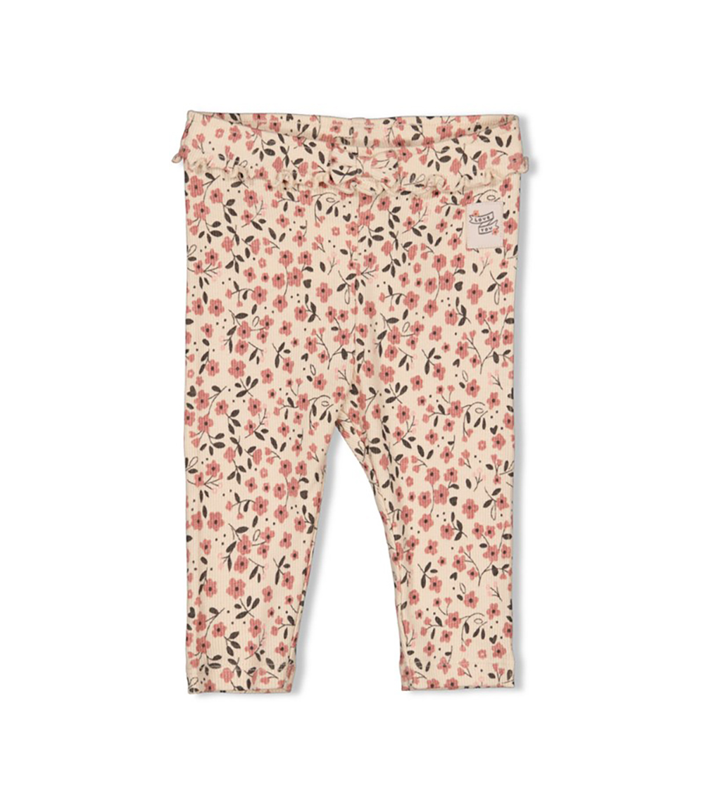 FEETJE All Over Print Ribbed Legging - Woodland Bloom, White