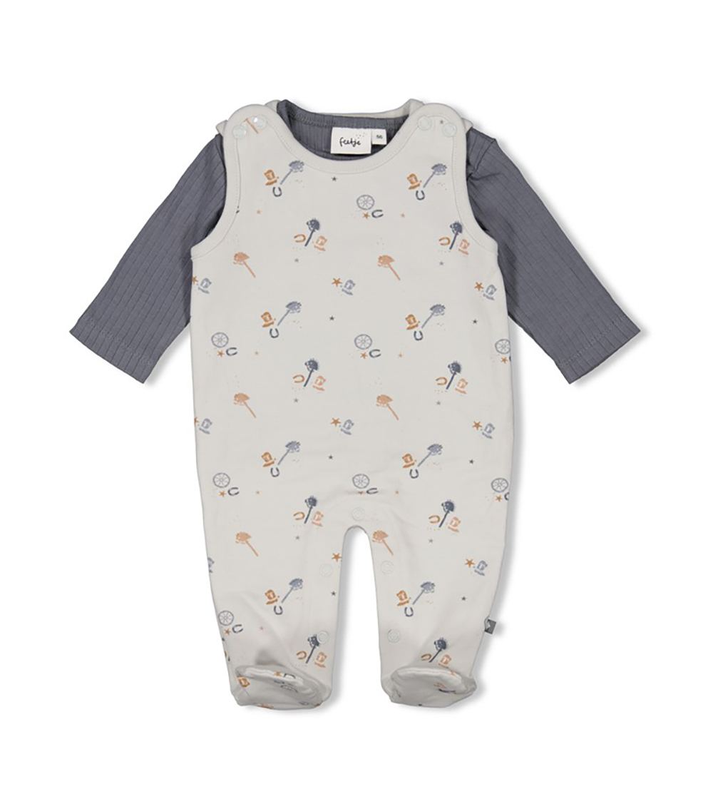 FEETJE All Over Print 2 Piece Romper - Howdy, Blue