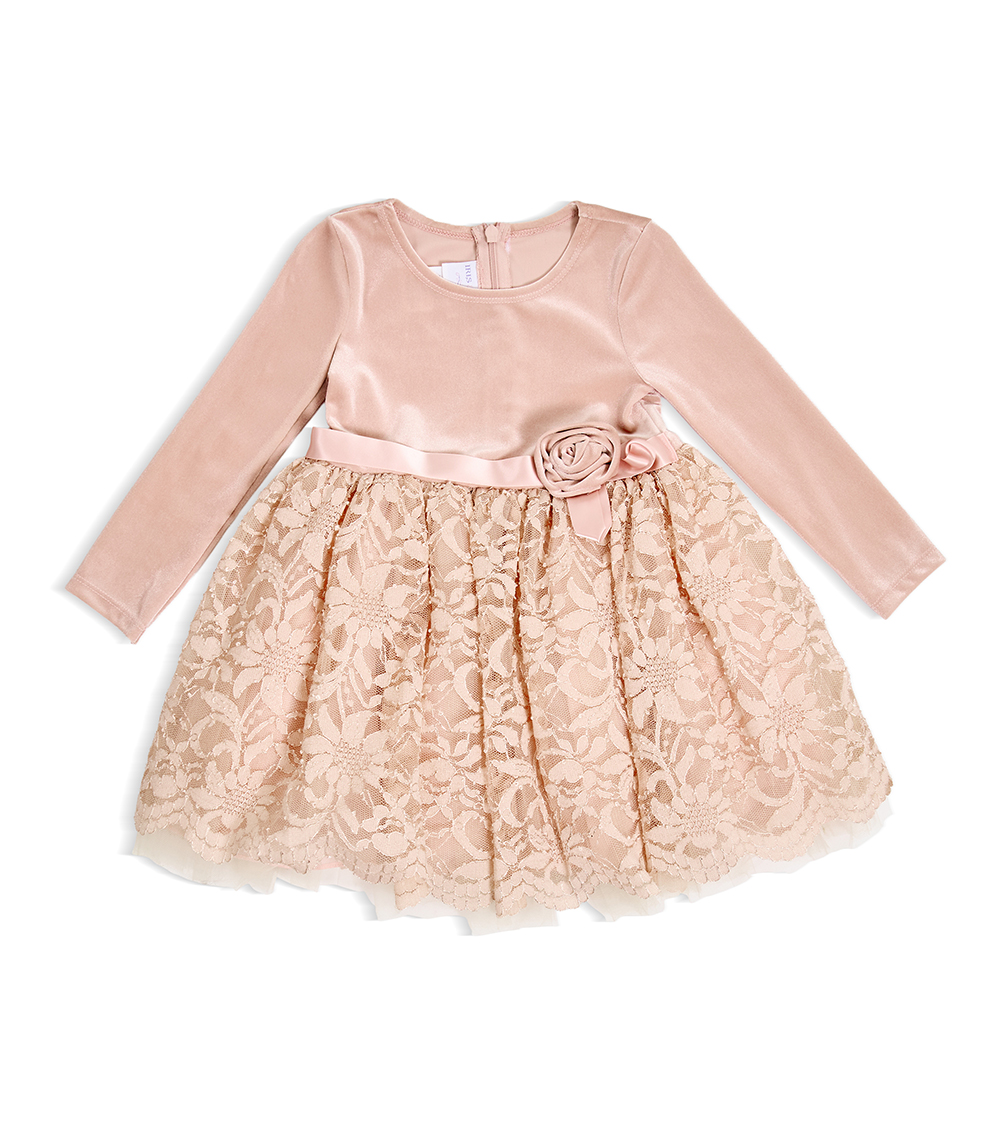 BONNIE BABY Girls Stylish and Elegant Dress Perfect for Special Occasions, Blush