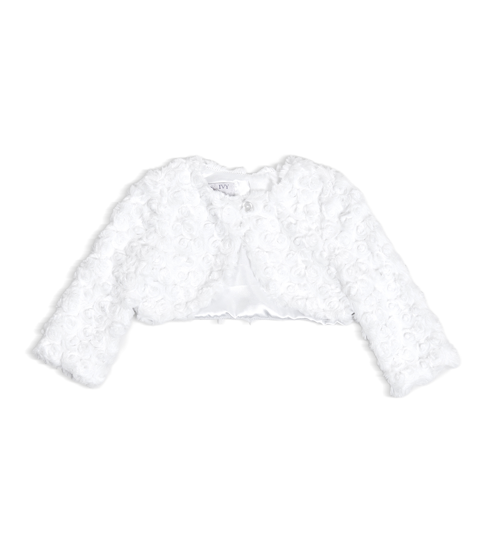 BONNIE BABY Girls Graceful Occasionwear Outfit with Graceful Design and Festive Touch, White