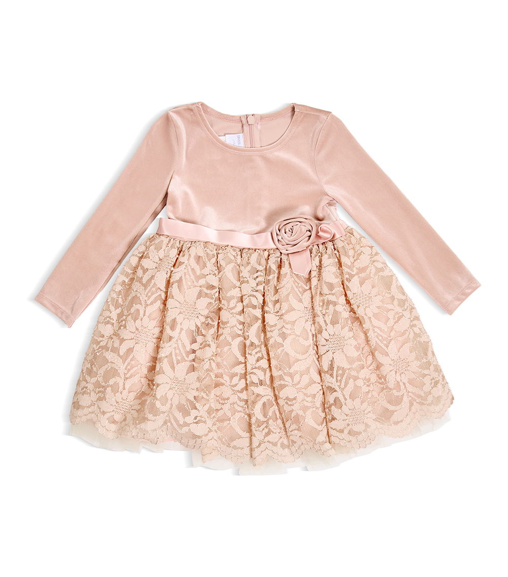 BONNIE BABY Girls Classic Occasion Dress, Blush
