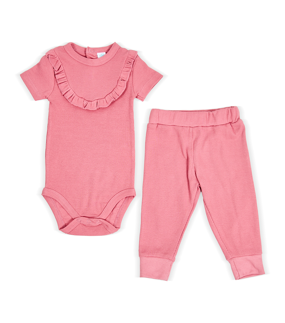 Momstore Baby Girl 100% Cotton Solid Girls Top And Bottom Set, White