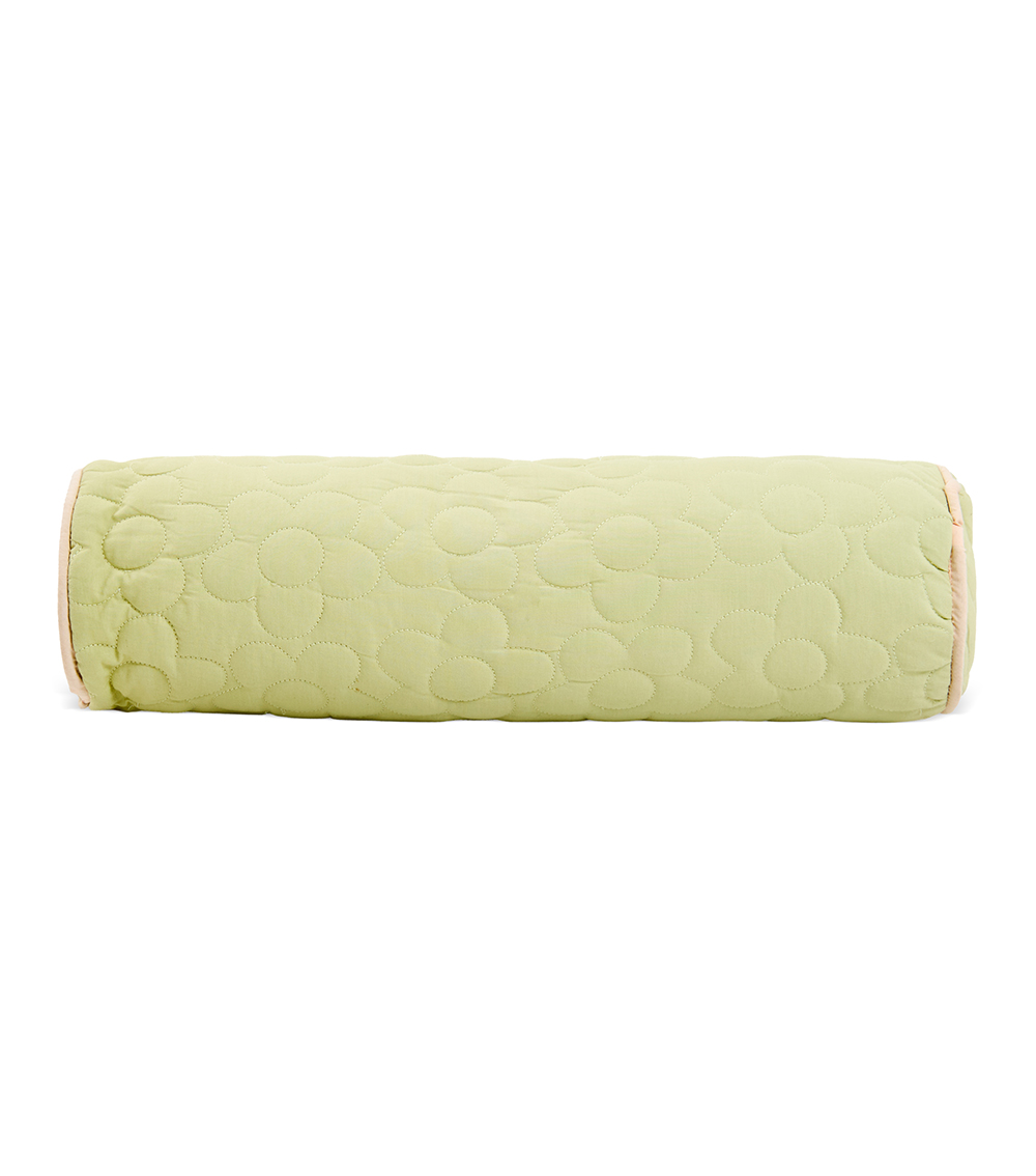 MOMSTORE Quilted Cylindrical Bolster, Green (Long Lasting Comfort) (0+ months)