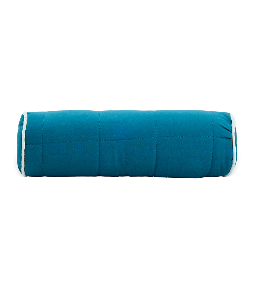 MOMSTORE Quilted Cylindrical Bolster, Teal (Long Lasting Comfort) (0+ months)