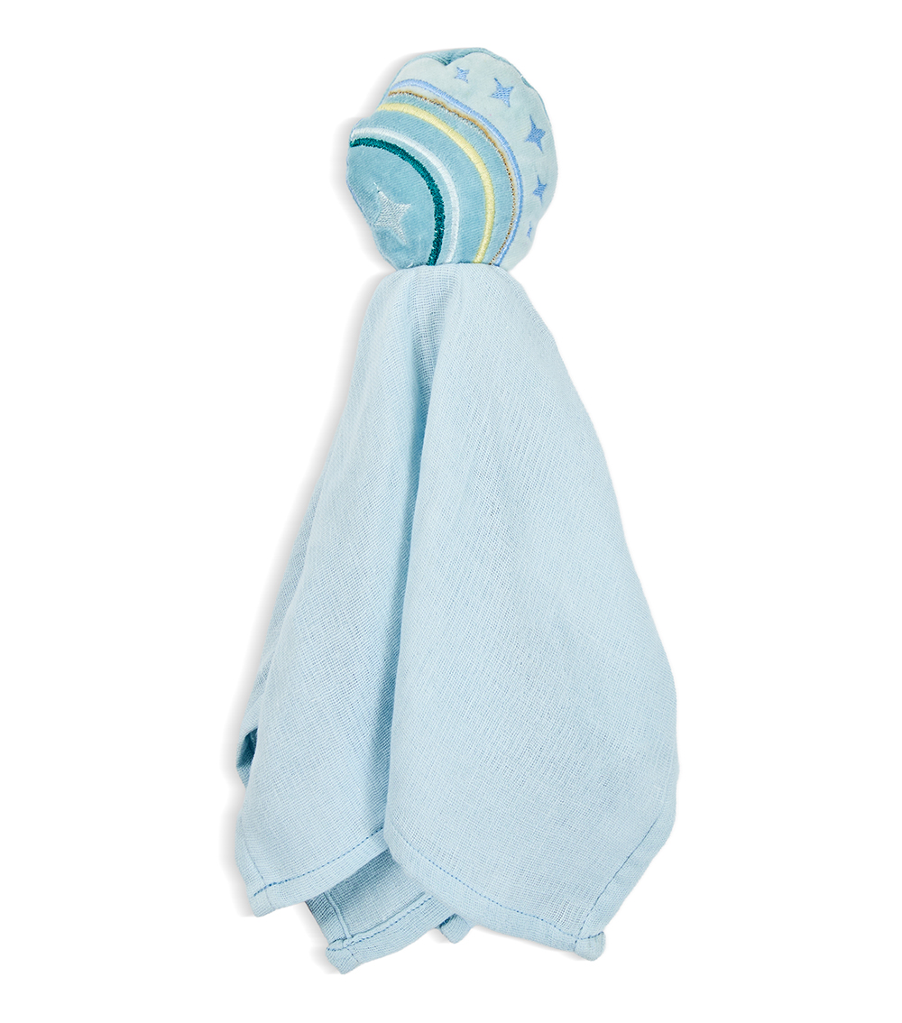 MOMSTORE Muslin Goose Head Cuddle Cloth (Single Pc), Blue (Safe For Everyday Use) (0+ months)