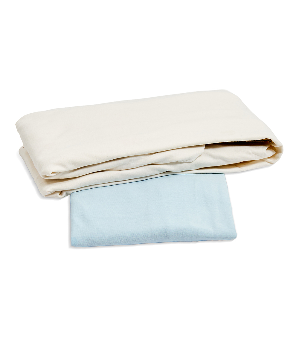 MOMSTORE Soft Cotton Fitted Sheet Set (2 Pcs) - (Solid colors), Multicolor (Wrinkle Free Surface) (0+ months)
