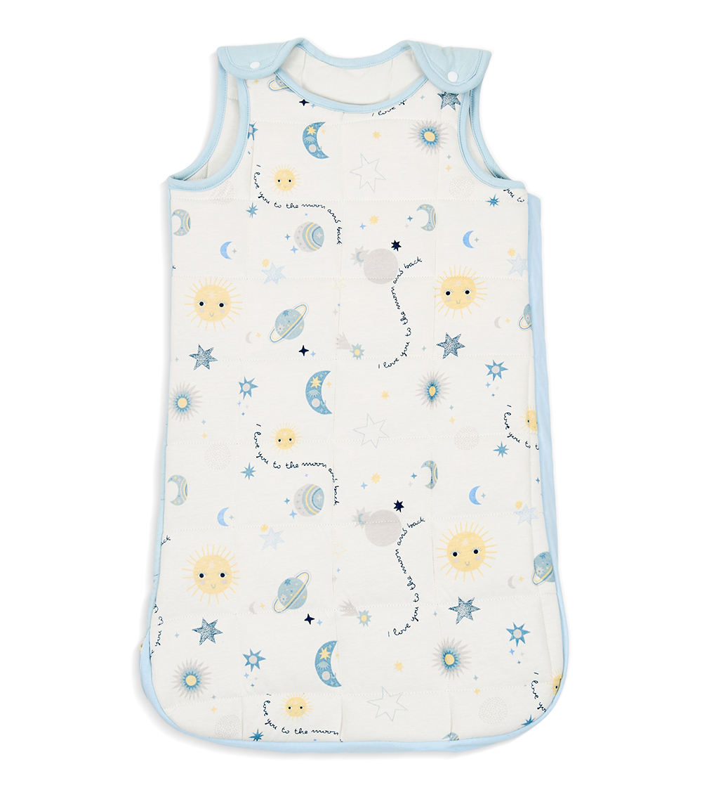 MOMSTORE Baby Space Adventure Sleeping Bag - Snap-Button Comfort (90 cm), Multicolor (Travel Friendly) (0+ months)