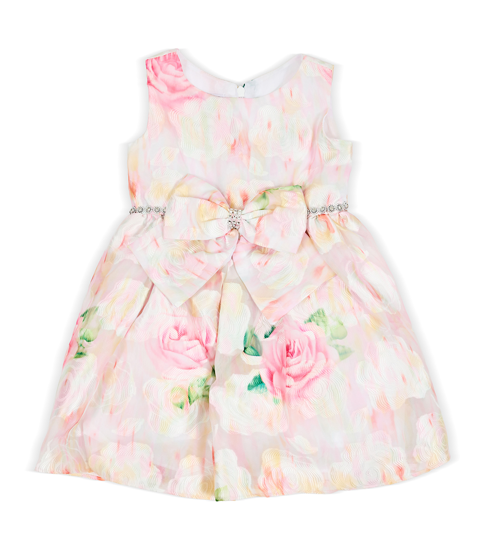 Bonnie Baby 100% Polyester Kids Girl Clothes Party Dress, Pink