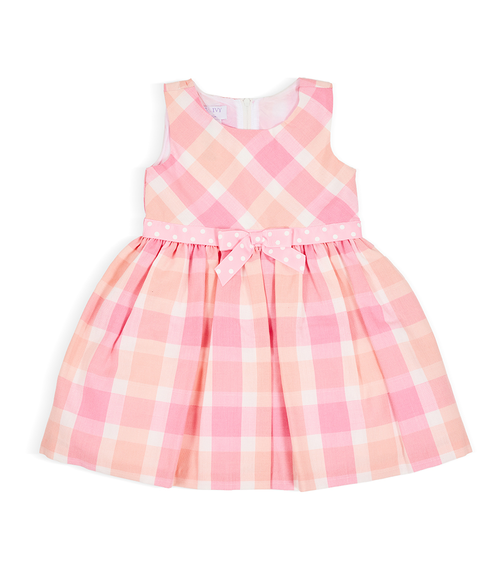 Bonnie Baby 65% Polyester 35% Rayon Kids Girl Woven Dress, Multicolor