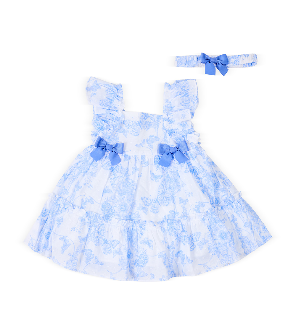 Bonnie Baby 100% Cotton Baby Girl Woven Dress, White