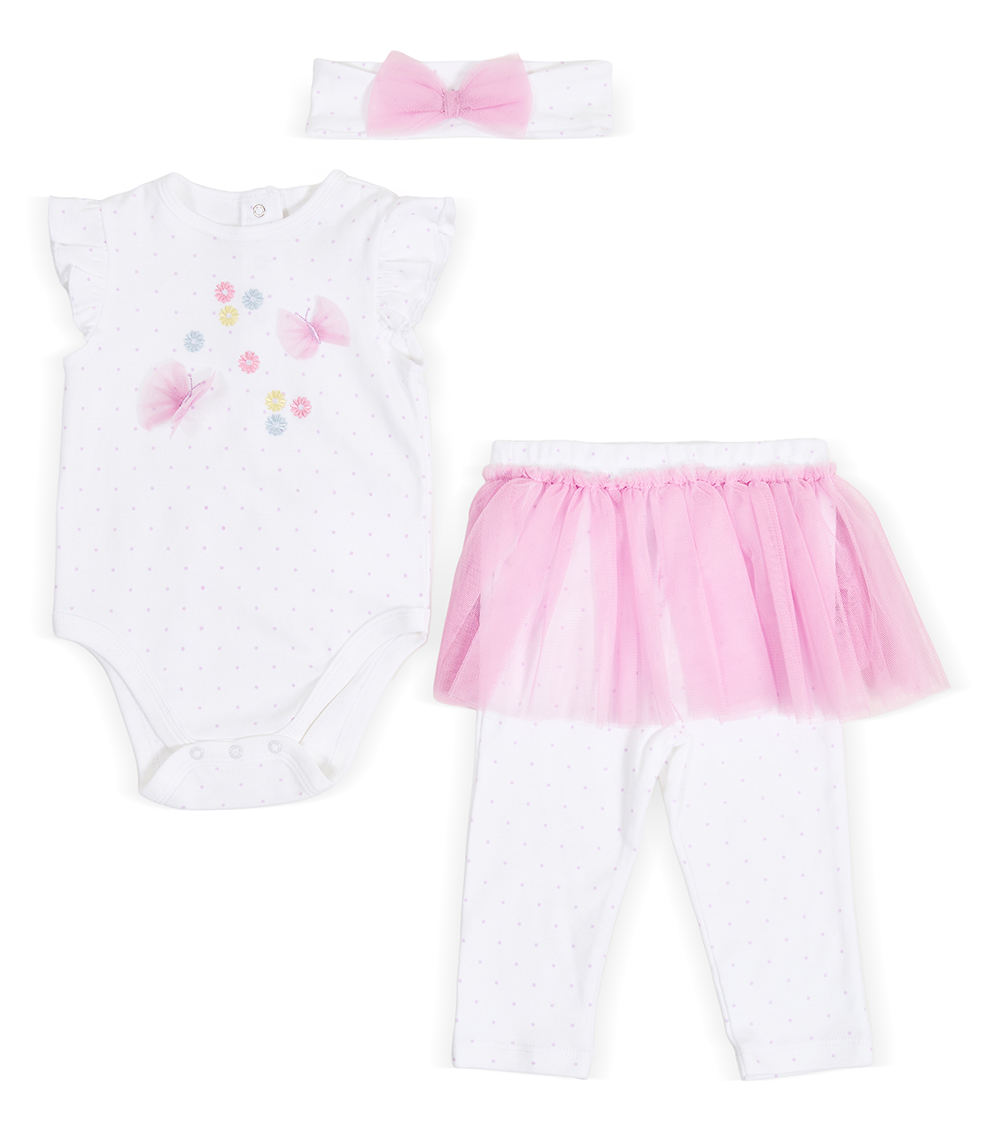 LITTLE ME Baby Girls Butterfly Skegging Set ,Purple