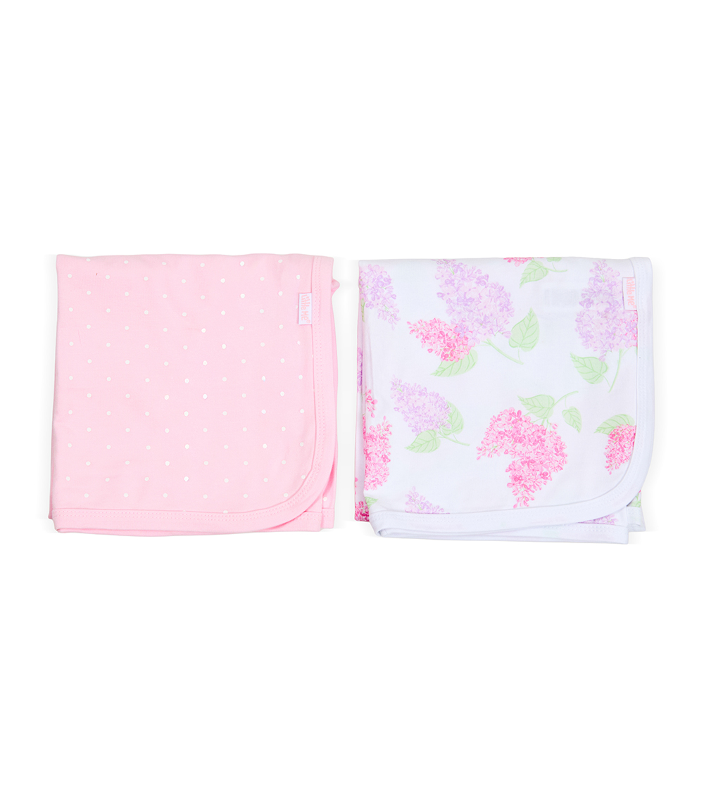 LITTLE ME Baby Girls Lilac 2-Pack Receiving Blankets ,Pink