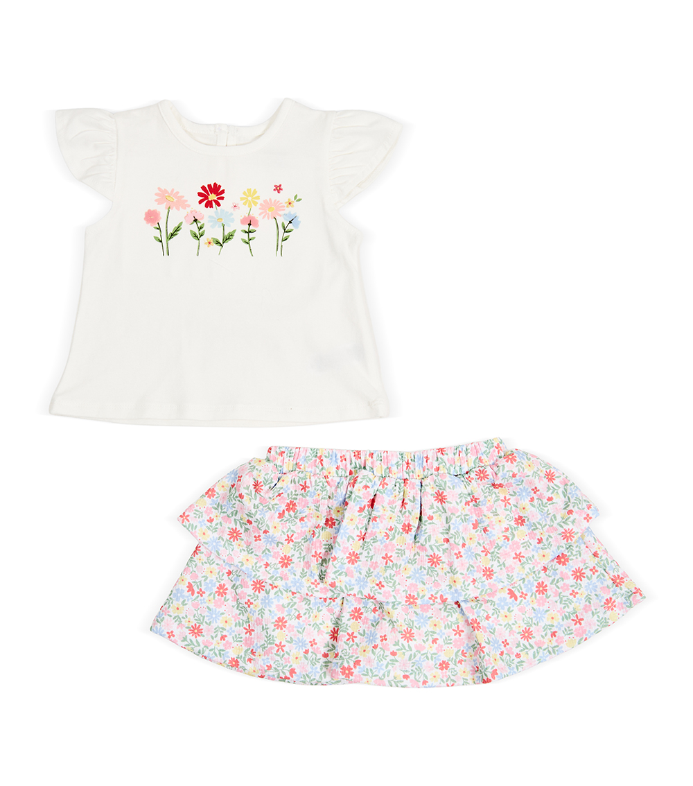 LITTLE ME Baby Girls Garden Fashion Skort Set ,Multicolor