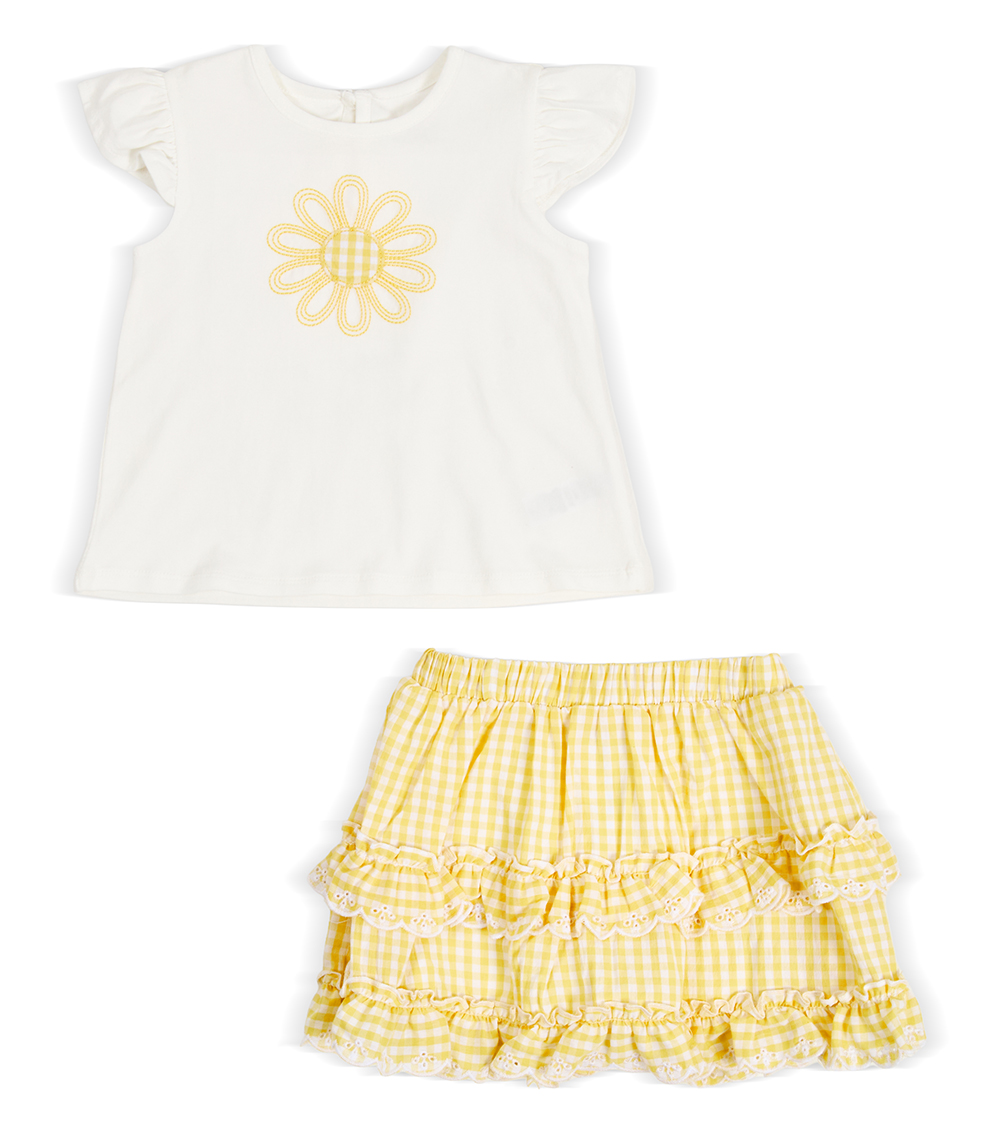 LITTLE ME Kids Girls Daisy Fashion Skort Set ,Yellow
