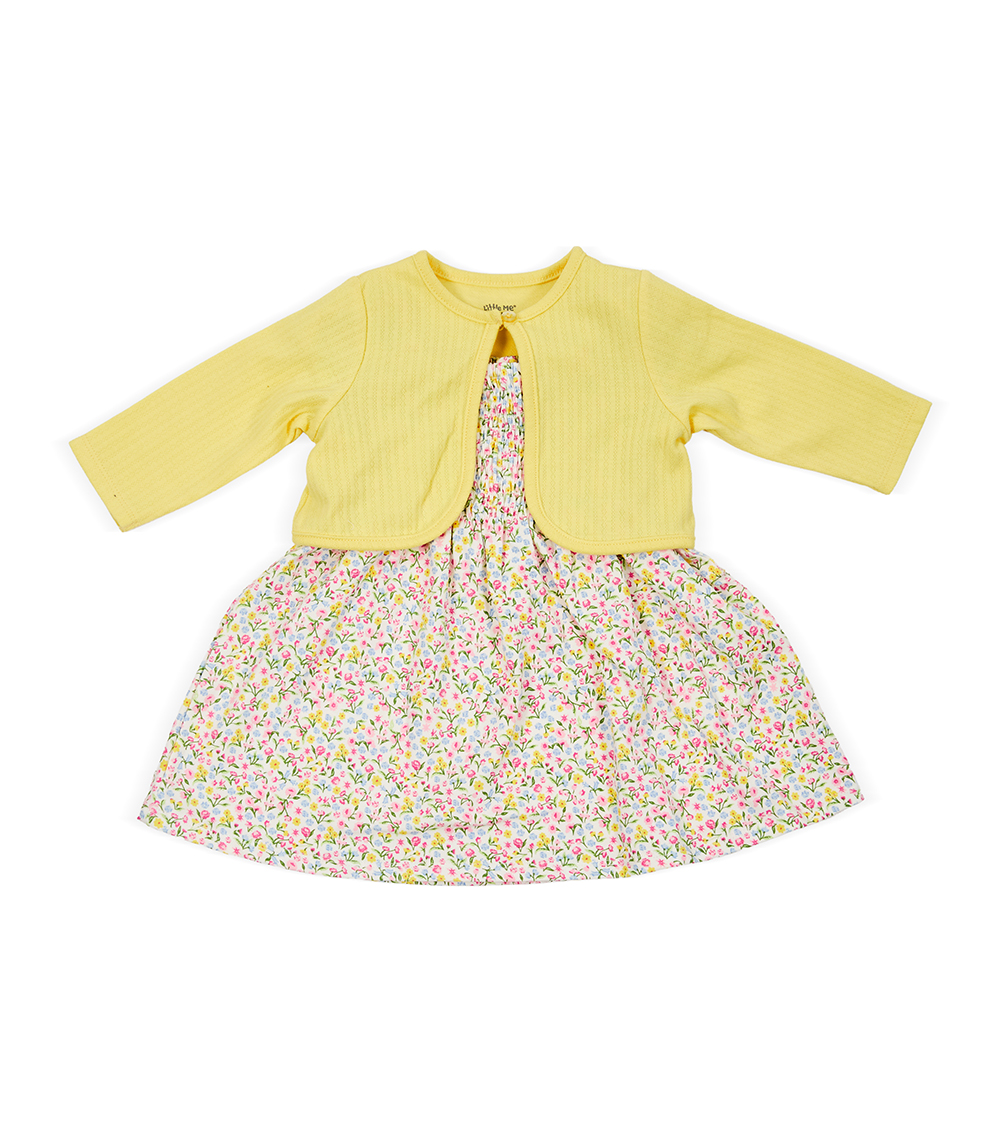 LITTLE ME Baby Girls Garden Knit Dress Set ,Multicolor