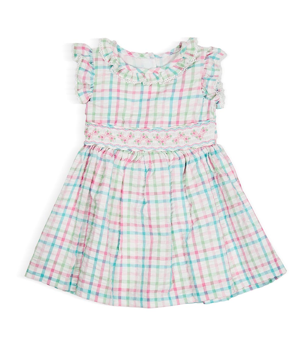 BONNIE BABY Girl Woven Cotton Dress, Multicolor